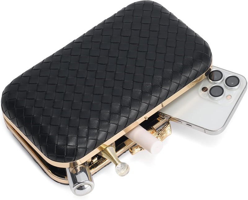 CHUNLI Clutch Purses for Women Evening/Wedding Chic Woven Bag Formal PU Leather Purse Designer Handbags for Women - Image 4